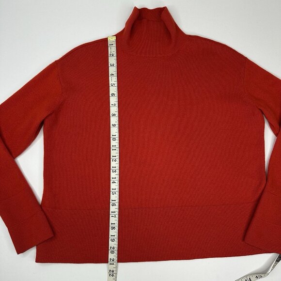 Everlane Women's Poppy Red High Neck Long Sleeve Cashmere Sweater S/C42.3 - Picture 11 of 14
